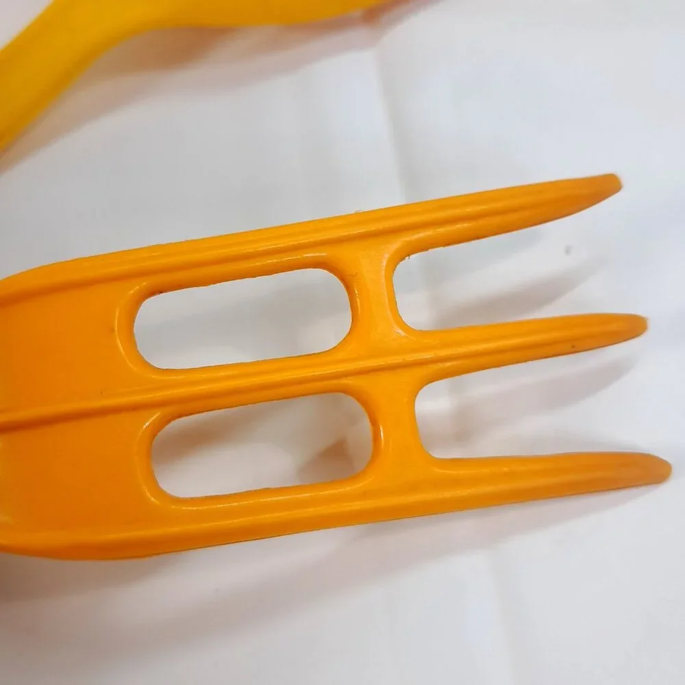 Vintage Hutzler yellow cooking utensils turner spatula serving spoon meat fork‎